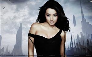 South Indian movie actress, Trisha Krishnan revealing her shoulder in black dress